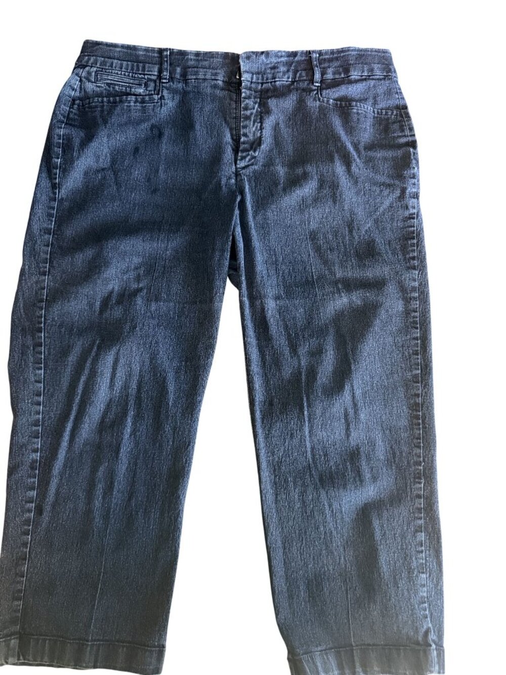 JM Collection Womens Denim Capri Pants Size 16 Dark Wash Stretch Cropped Jeans